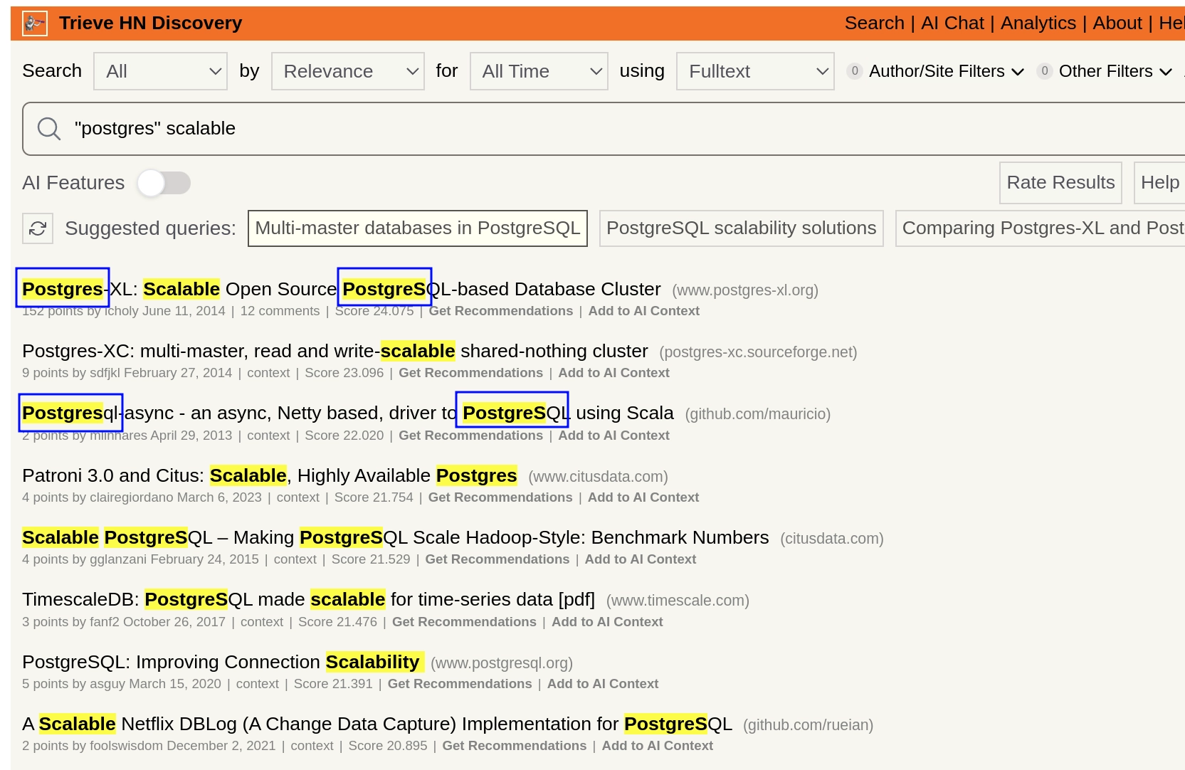 postgres scaleable query