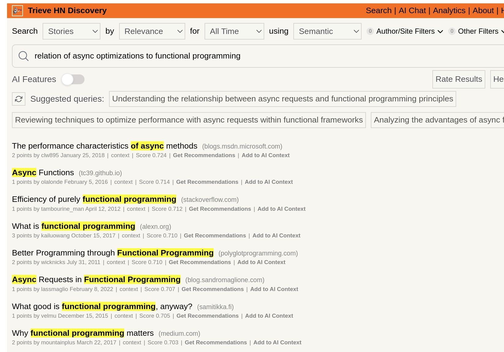 relations of async optimizations query