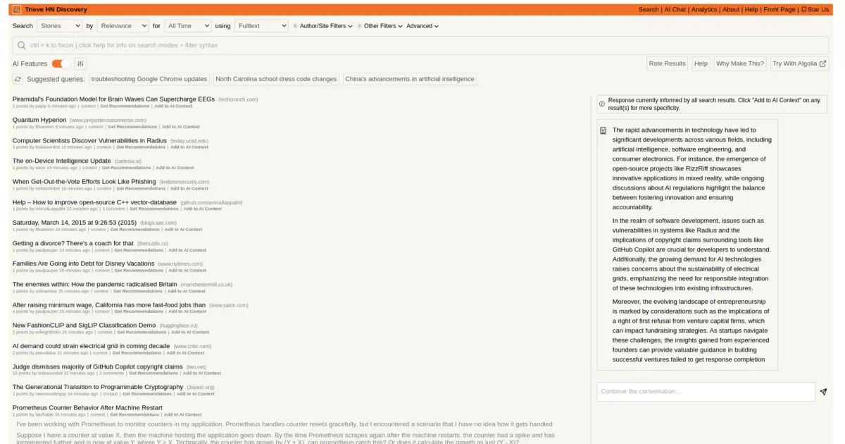 Launching Trieve HN Discovery - A Discovery Focused Search Engine for Hacker News