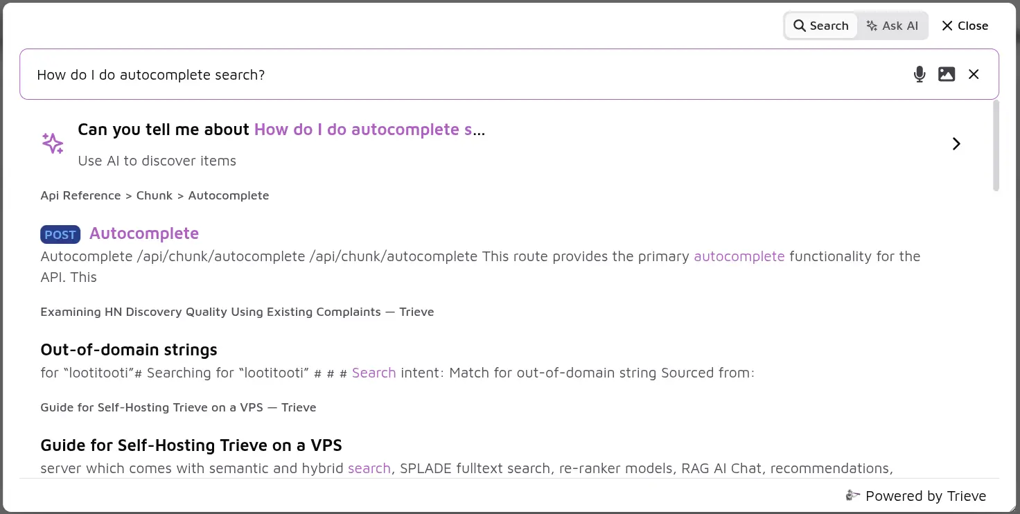 Trieve AI Search